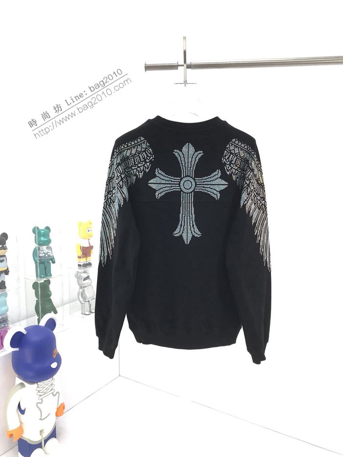Chrome Hearts男裝 克羅心秋冬新款衛衣系列 背後天使膀翅臂燙鑽 男同女款  ydi3252